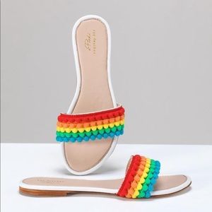 A Piedi x Rae Feather Rainbow Slides Sandals